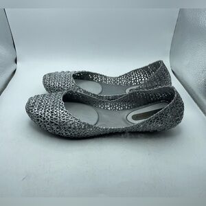 Melissa X Campana silver jelly flats women’s size 5